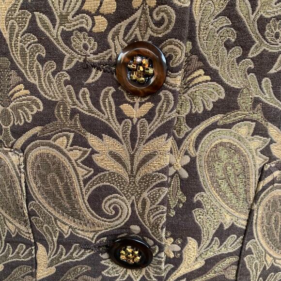 Vintage Designs by Seymour Wool Blend Faux Fur Paisley Tapestry Brown USA Jacket - Picture 4 of 8